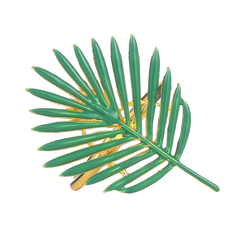 

8Pcs Green Palm Leaves Napkin Rings Napkin-Holder Wedding Gifts Summer Party Decor Dinner Table Chairs Summer Ring