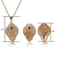 dubai gold color brand jewelry set for women drop earrings pendant necklace for women wedding party statement jewelry set
