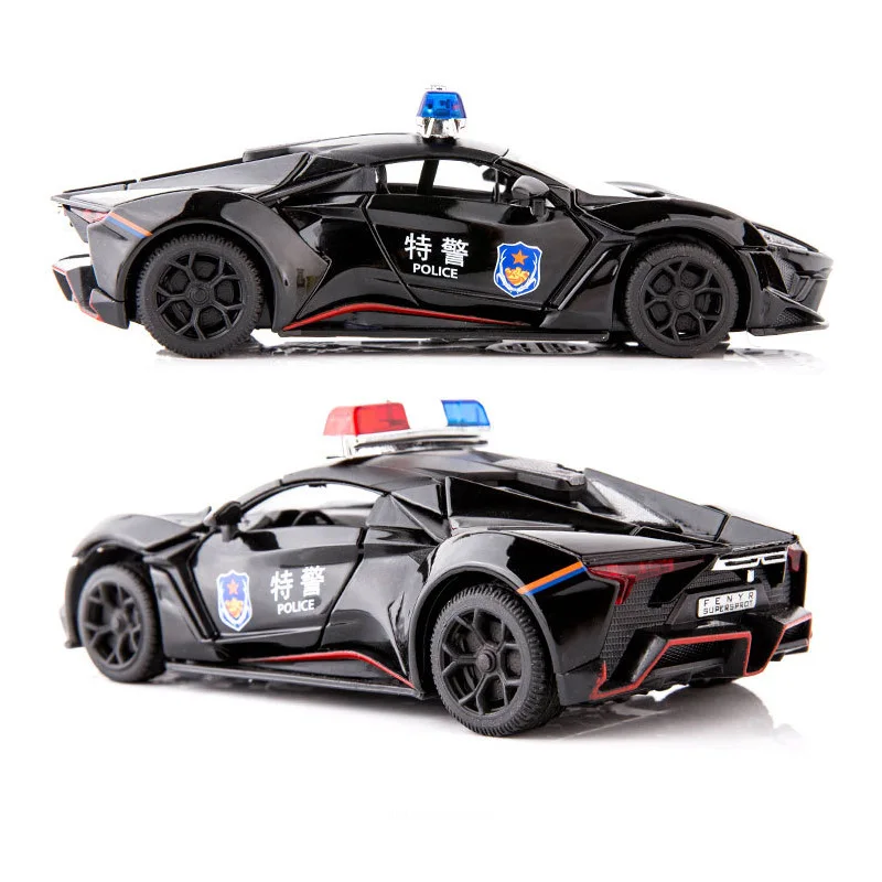 

1:32 Alloy Diecast Lykan Hypersport Police Car Toy Boxed with Lights Sounding Function Vehicles Model