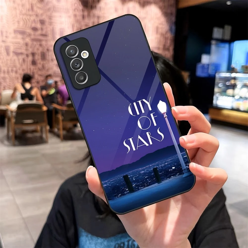 La Land Phone Case Glass for Samsung Galaxy S24 S20 S21 S22 S23 Ultra Fe Plus A34 A54 A24 A52 A53 M54 Cover
