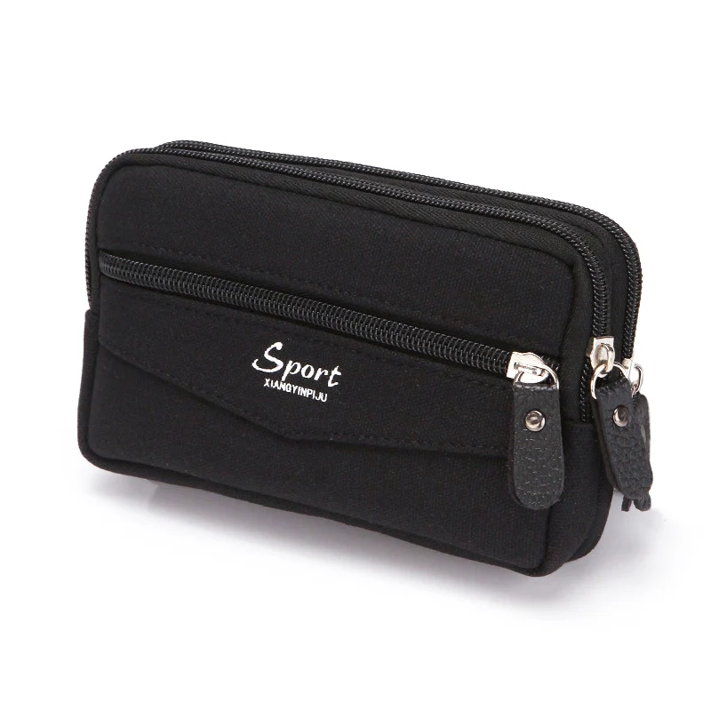 

Fabric Keys Men Purse Waist Purse Canvas 6.5 Bags Inch Coin Fannypacks Moneybags Bags Wallets Zipper Bag Cards Mens Mobile Phone