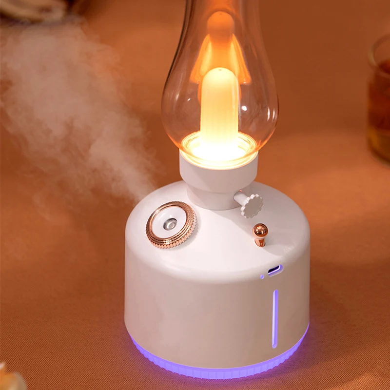 Мини-увлажнитель воздуха Mini USB 280 мл Ароматическое устройство для распыления Ретро настольная лампа Детская спальня Очиститель Атомизатор Настольный свет.