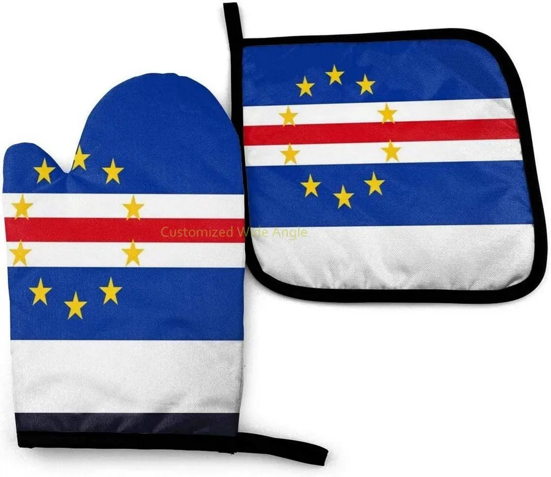 

Flag of Cape Verde Oven Mitts and Pot Holders Set, Heat Resistant Kitchen Mitten Glove for Cooking Baking BBQ Grilling