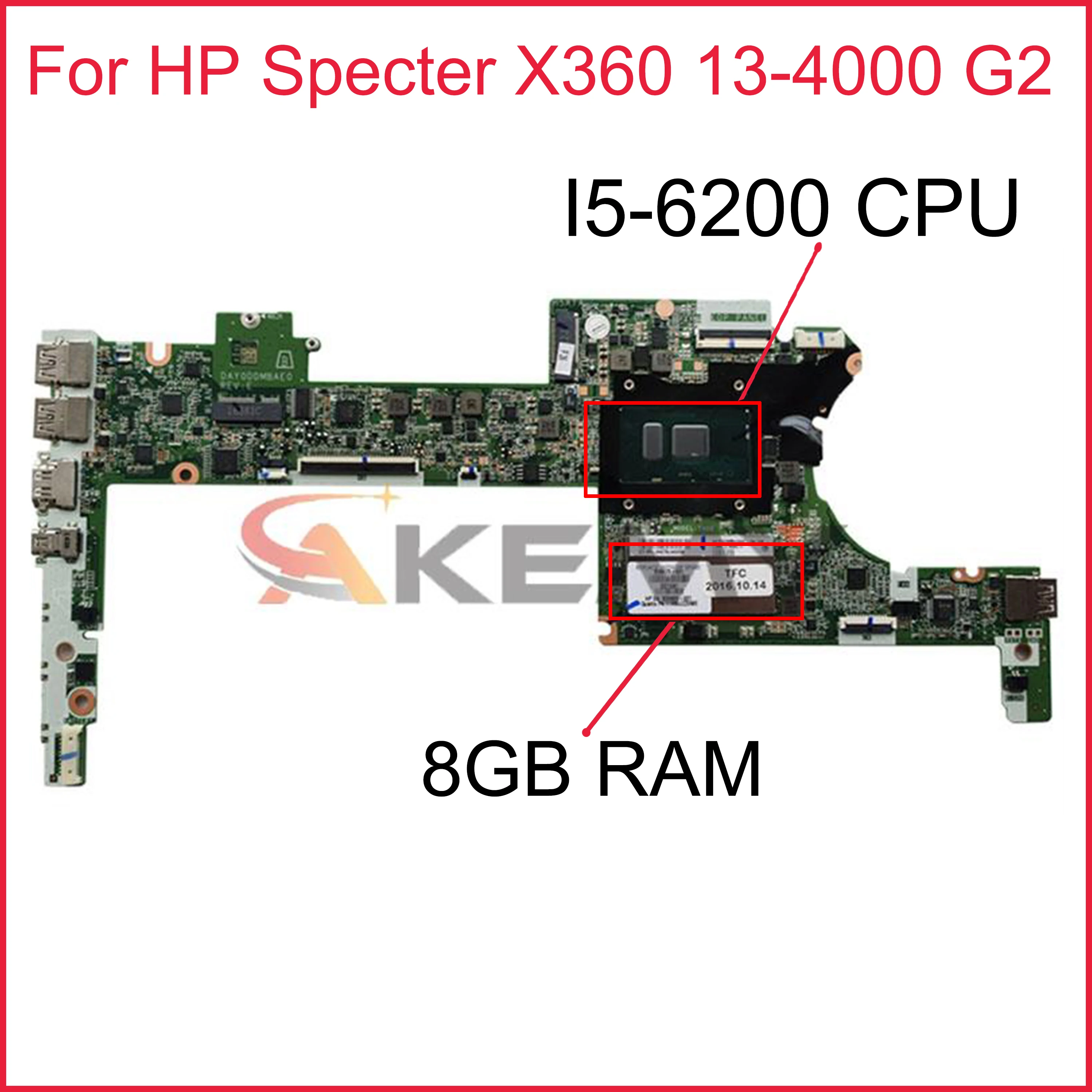 Материнская плата DAY0DDMBAE0 для ноутбука HP Specter X360 13-4000 G2 13-4100 13-4102TU 849426-601 849426-001 849426-501