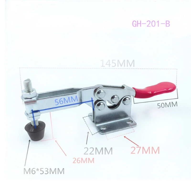 

Противоскользящий рычажный зажим Горизонтальный зажим быстроразъемный ручной инструмент для работы с машиной удерживающий нажимной зажи...