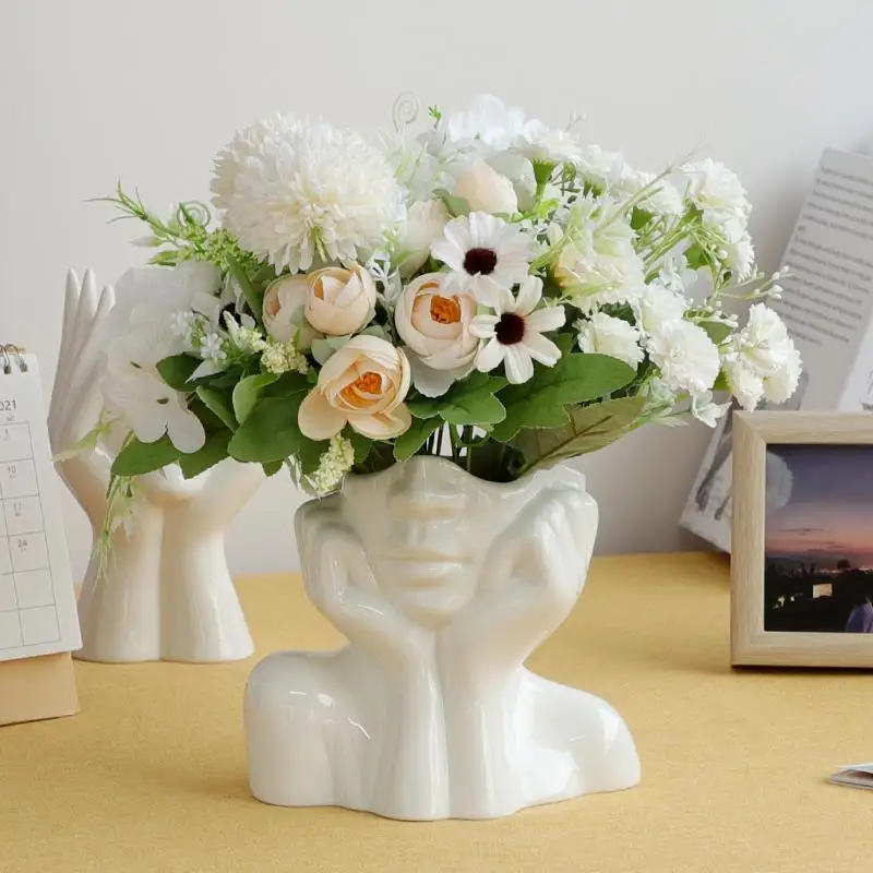 

Home Decor Woman Body Vase White Ceramic Vases Room Decoration Sculpture Flower Pot Body Art Crafts Gifts