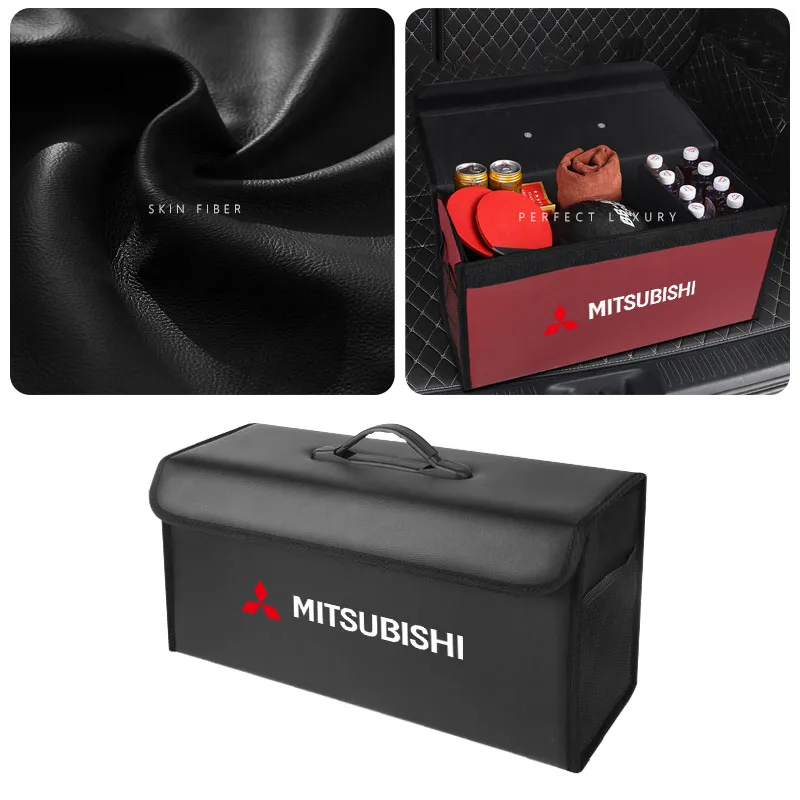 Автомобильный кожаный Органайзер складная сумка для хранения Mitsubishi Lancer ASX Mirage