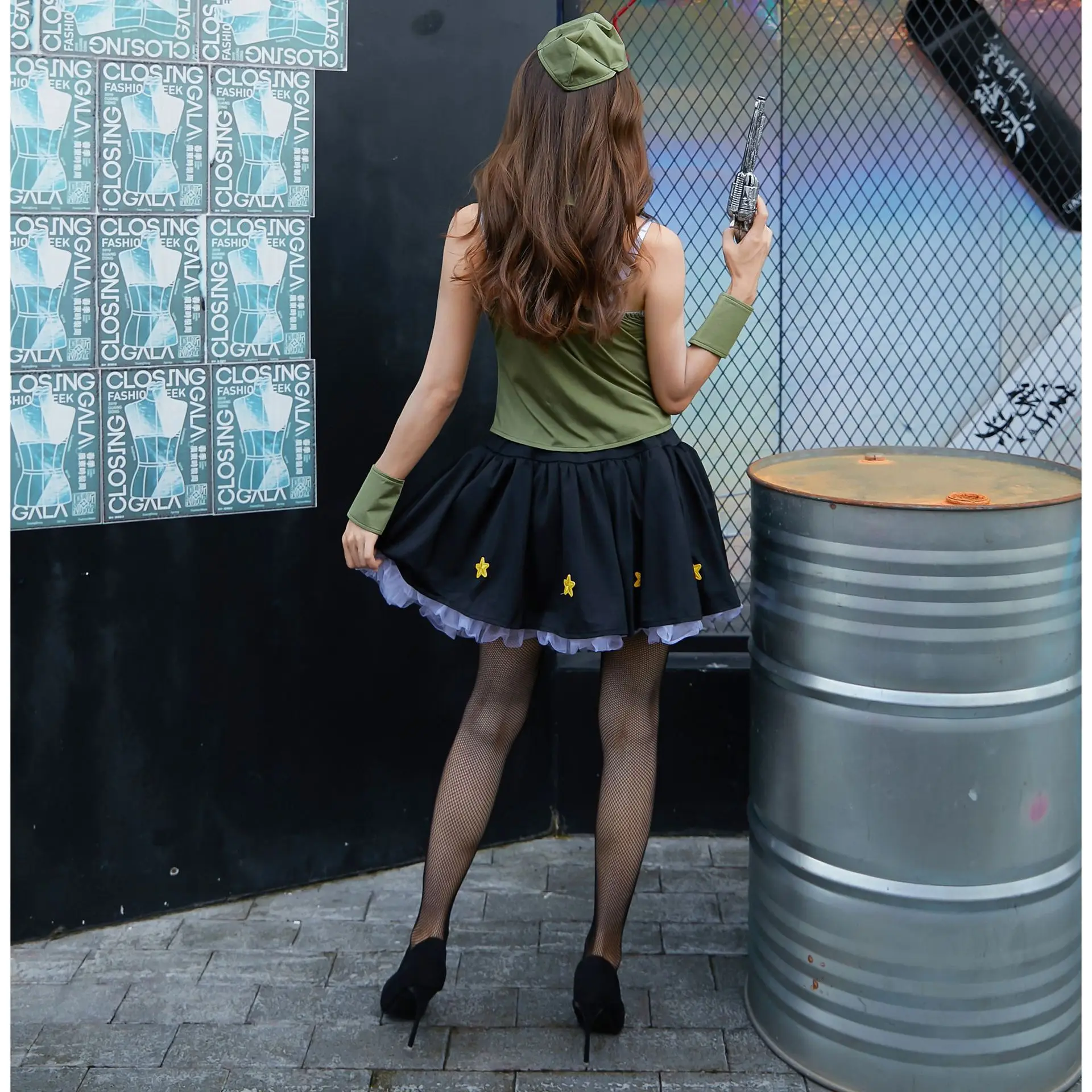 Профессиональная женская сексуальная униформа для Хэллоуина с аксессуарами