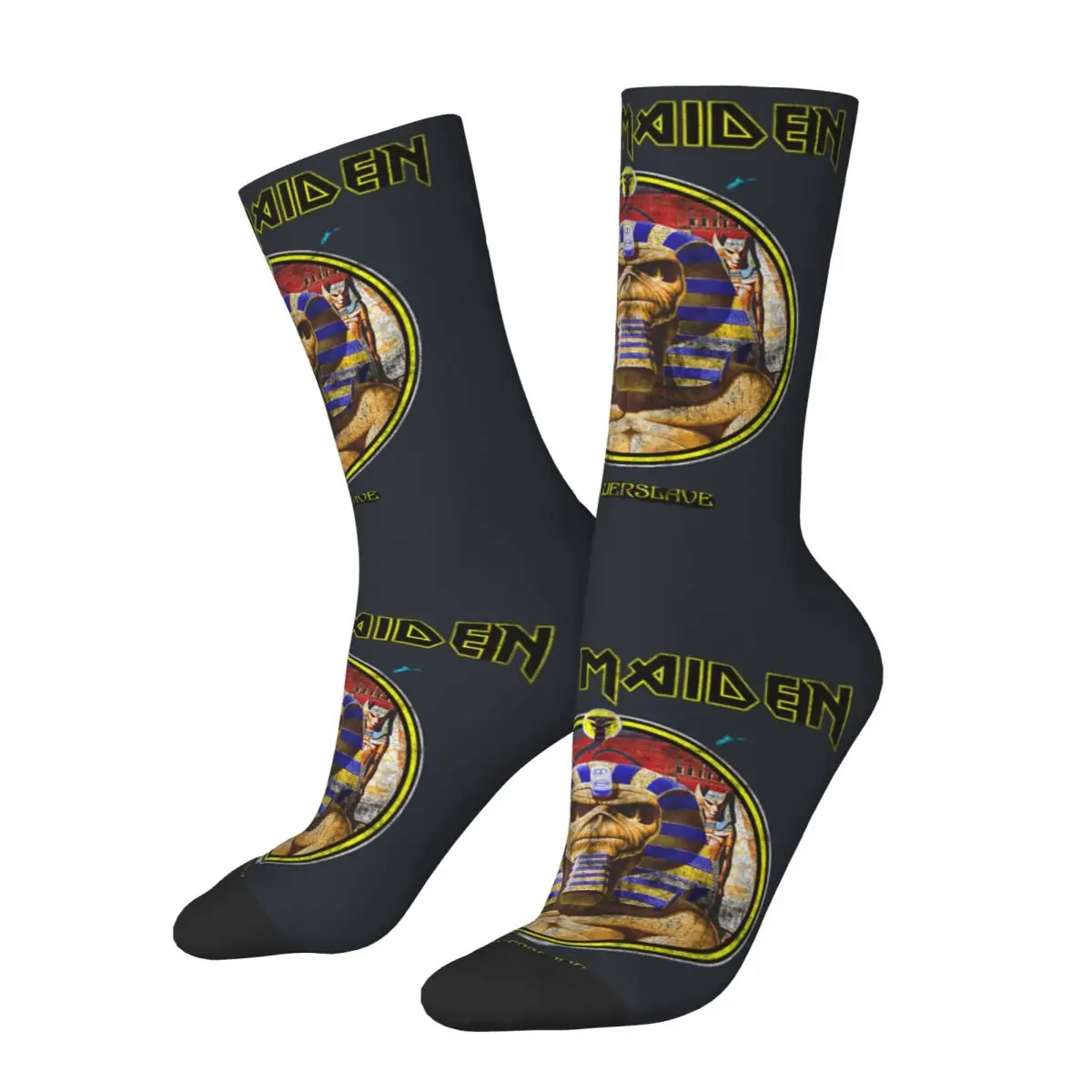 I-Iron Maiden Legacy Collection Powerslave Metal Fan Sock для мужчин i-iron Band Pattern Printed Crew официально-website