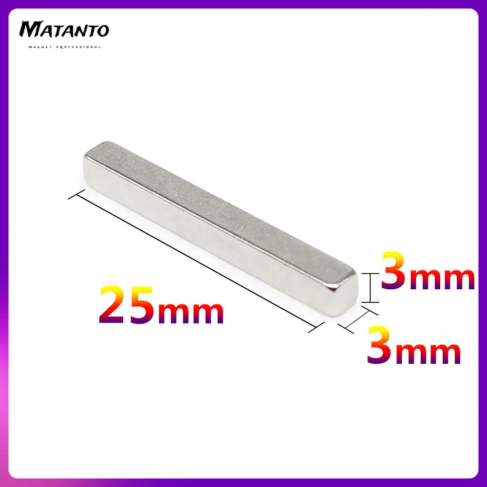 

10~250PCS 25*3*3 mm Strong Block Magnet N35 Quadrate 25x3x3mm Permanent Magnet Square Sheet Magnet NdFeB Magnet 25*3*3 mm