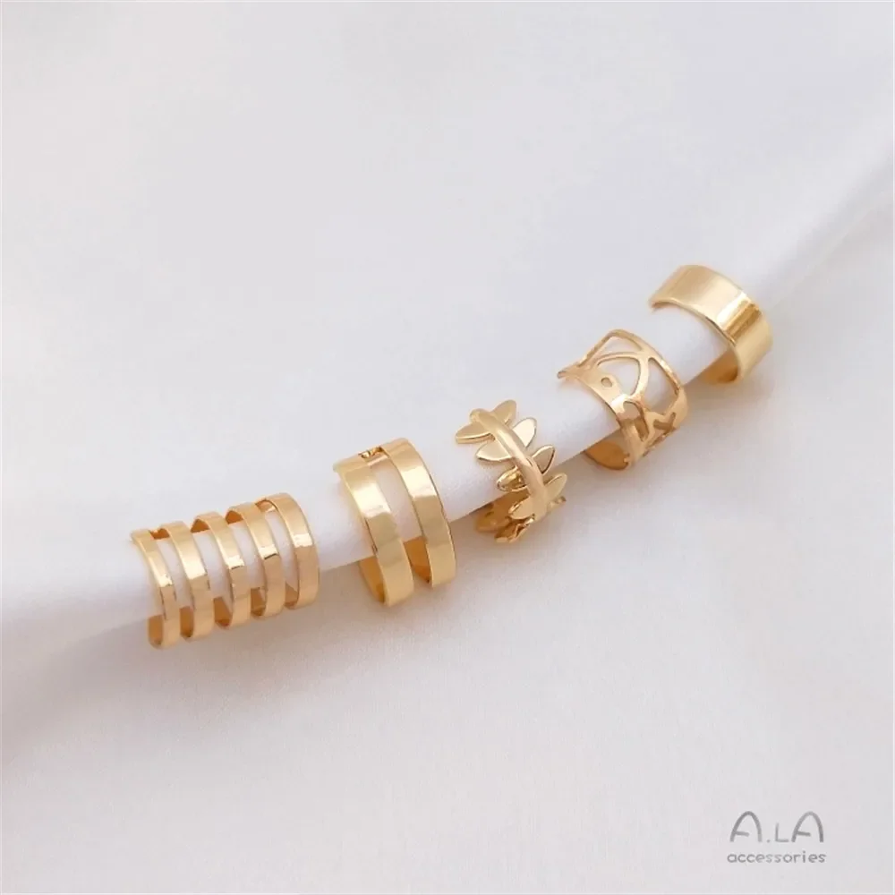 14-каратное позолоченное C-образное зажим для ушей без отверстия уха пряжка