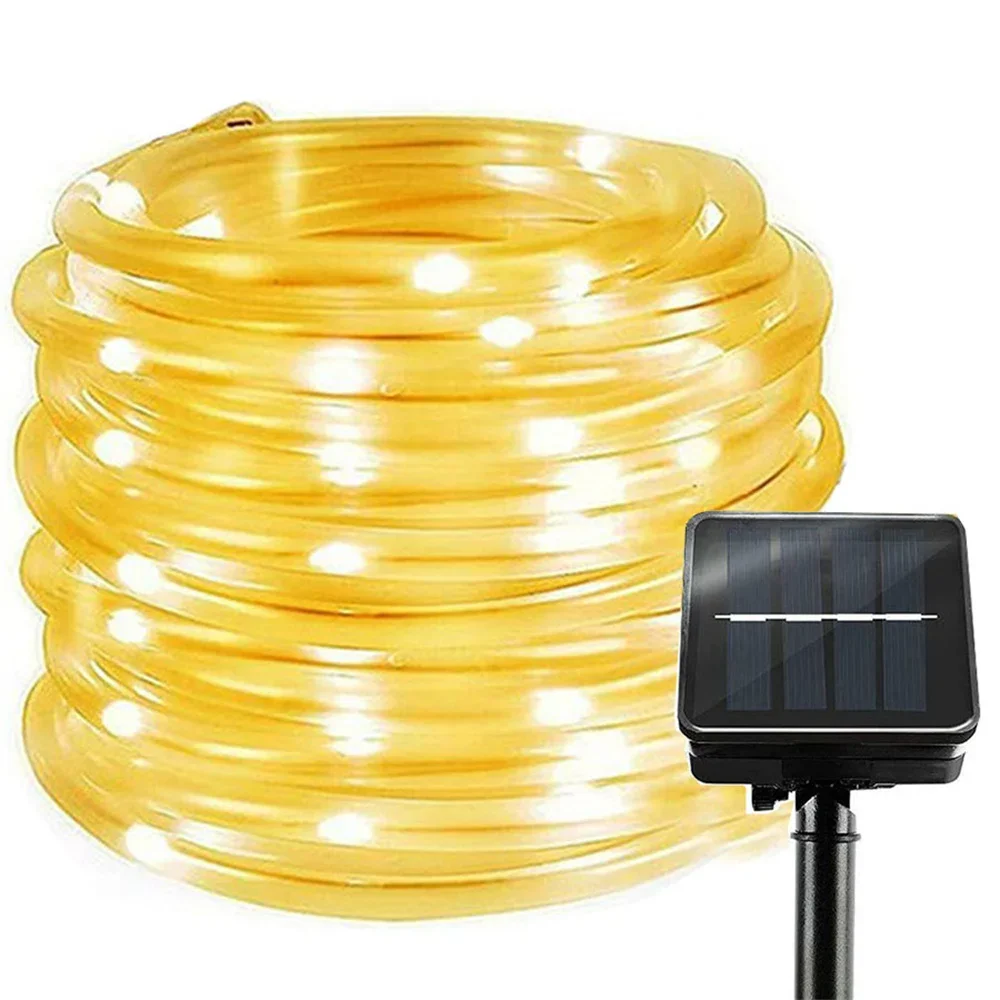 

10/20/30 м, фонарик с питанием от солнечной батареи, Внешняя Солнечная веревка, гирлянда, водонепроницаемая медная проволочная трубка, фонарик для украшения сада