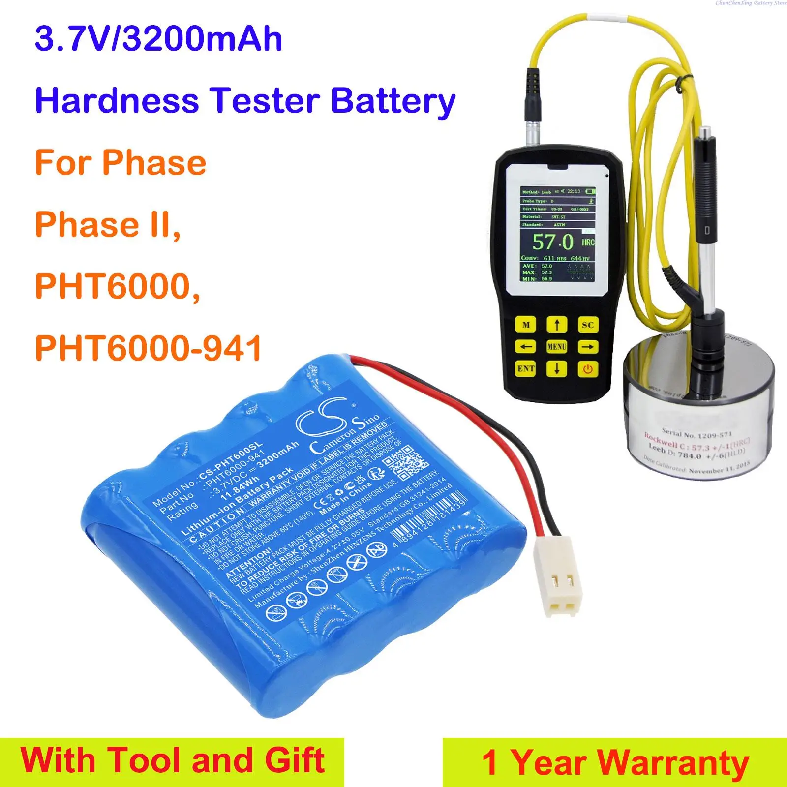 

Cameron Sino 3200mAh Hardness Tester Battery for Phase Phase II, PHT6000, PHT6000-941