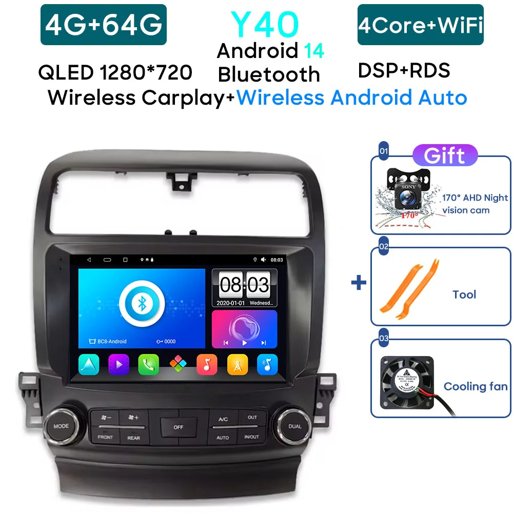 

Автомобильное радио Android 14 для Acura TSX 2003-2008 для Honda Inspire 4 2003-2007 навигация GPS Android Auto HDR стерео 5G без 2din