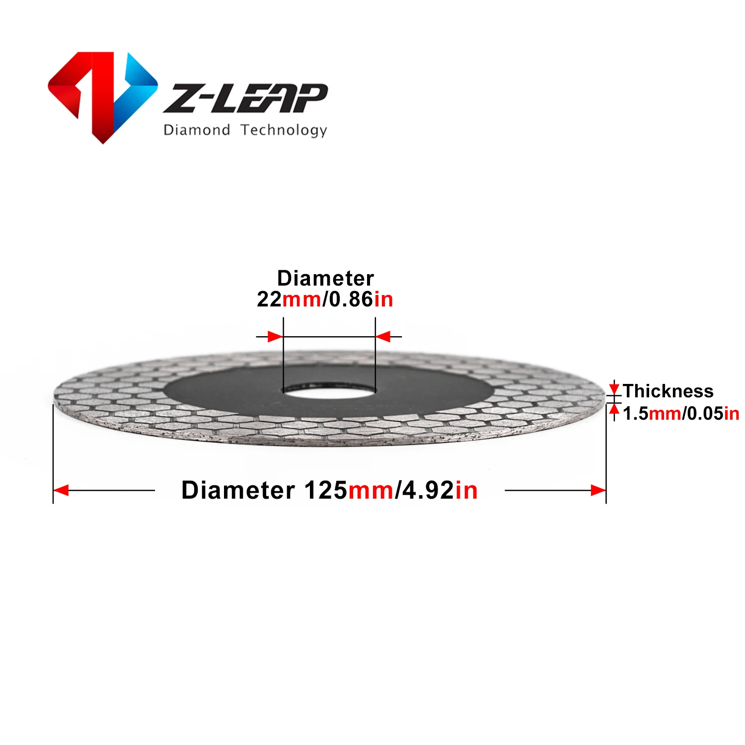 Бриллиантовый режущий диск Z-LEAP 5 дюймов 125 мм керамическая плитка фарфор мрамор