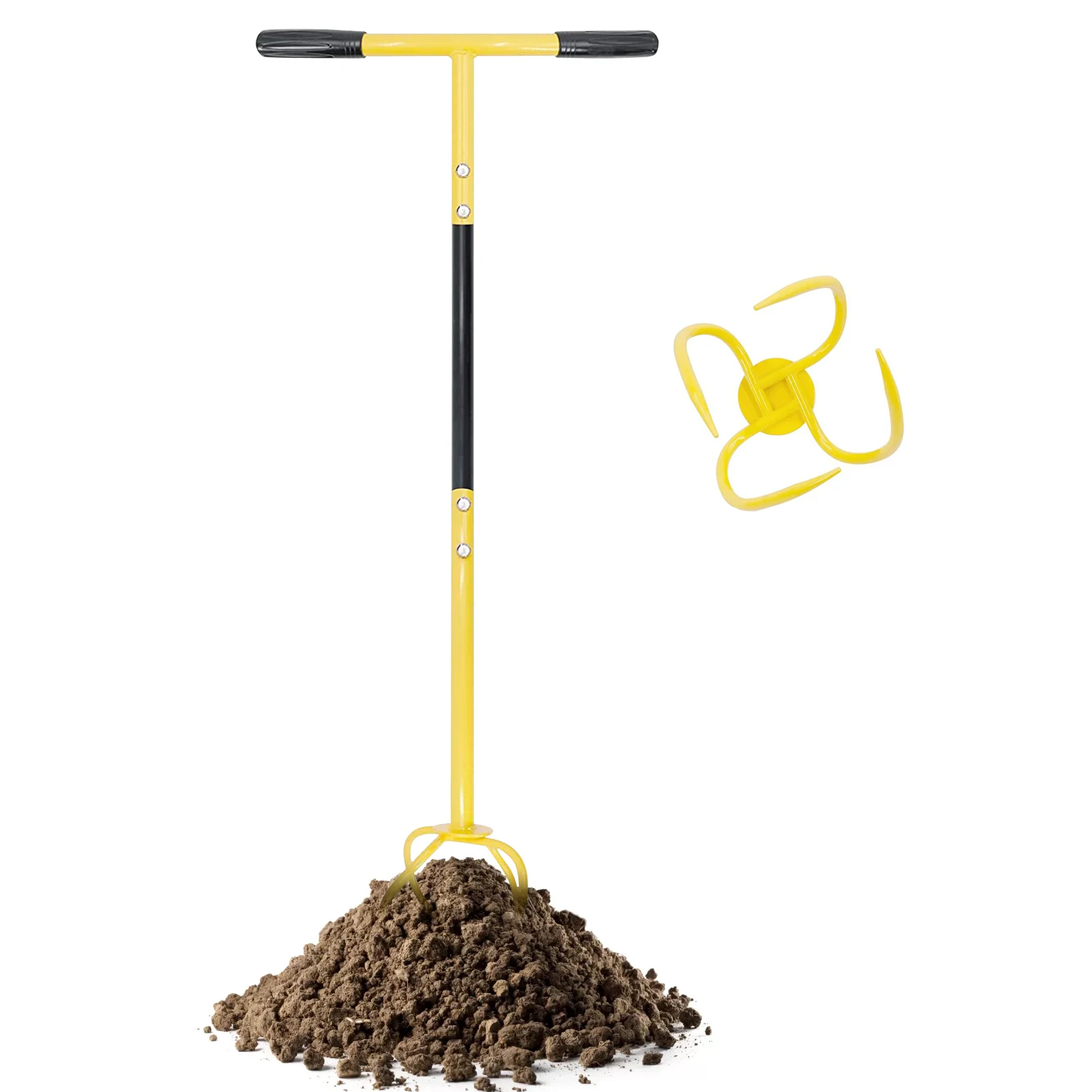 

Manual Cultivator Claw Hand Tiller Height Adjustable Hand Tiller Lawn Aerator Garden Long Cultivator/Shovel Soil Looseners