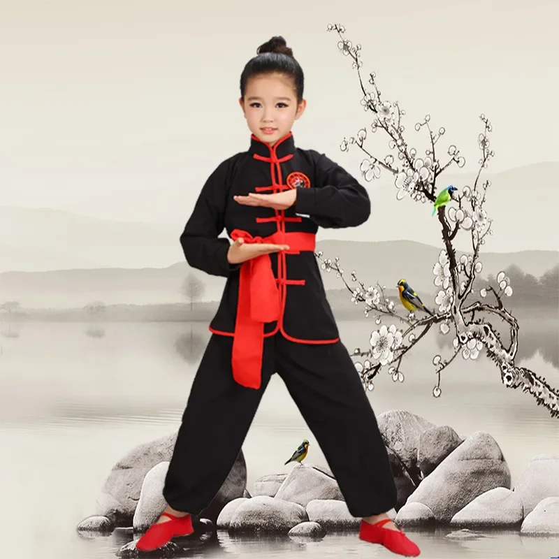 Traditional Chinese Clothing Men Women Kid Tang Suit Performance Tai Chi Outfit Boy Set Stage Costume Girl Wushu Kung Fu Uniform