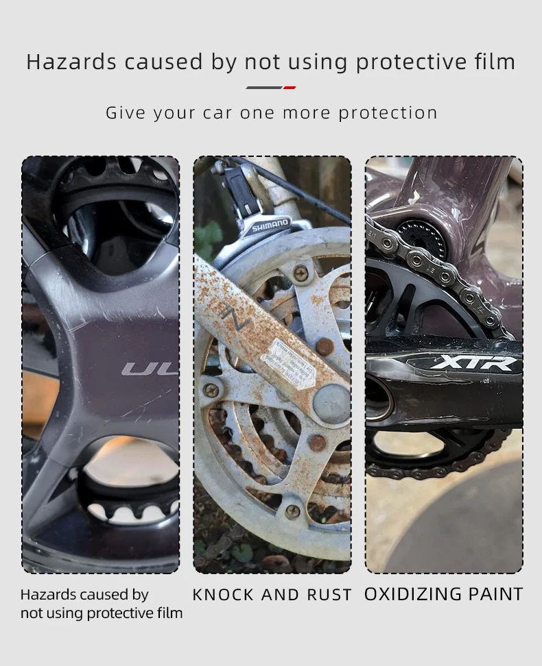 Фото Используется для комплекта велосипеда SRAM X01, защитная пленка для шоссейного велосипеда, горного велосипеда, кривошипный диск, прозрачная защитная пленка, материал ТПУ №3