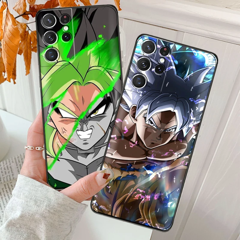 

Dragon Ball Phone Case For Samsung Galaxy S22 S21 S20 Ultra FE 5G S22 S10 10E S9 Plus Soft Coque Liquid Silicon Black