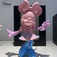 Disney Cartoon Mickey Mouse Minnie Statue Figure Resin Sculpture Collectible Model Room Decoration Light Luxury Ornaments Gift