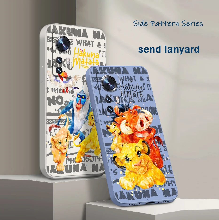 

Disney Lion king Cute For Xiaomi Mi 13 12T 11i 11X 10S 10 Pro Lite Ultra 5G Liquid Rope Silicone Phone Case