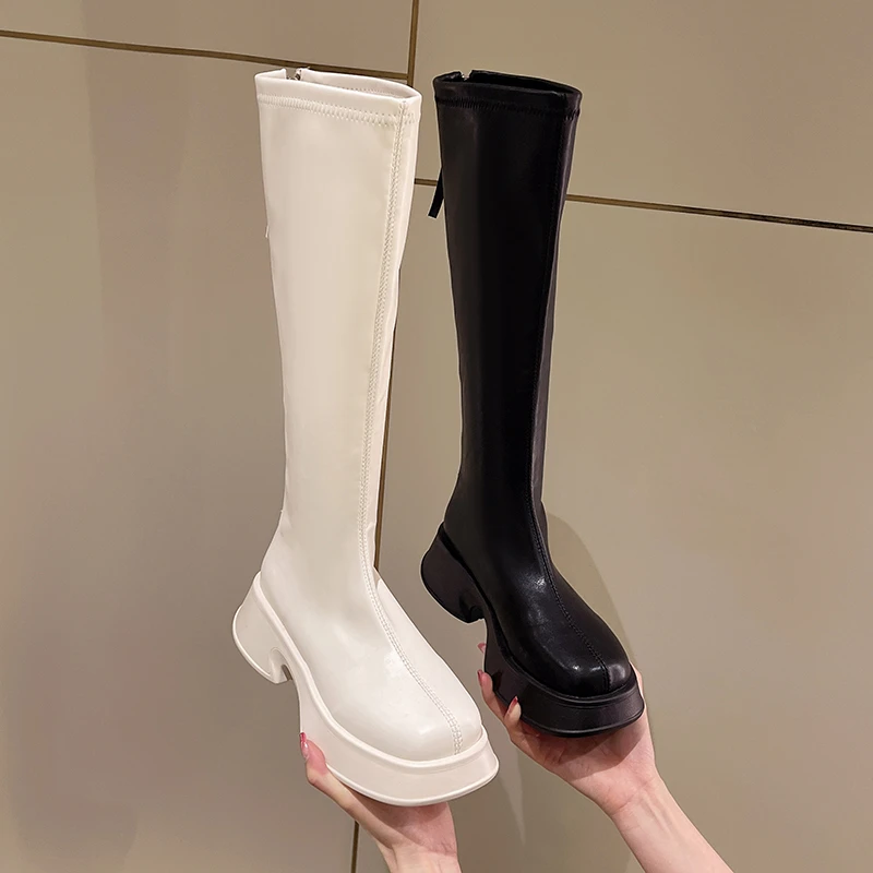Over-the-knee High Boots Women's Thick Chelsea Boots 2022 New Winter Designer Thick-soled Women's Shoes Fashion Sexy Boots h6