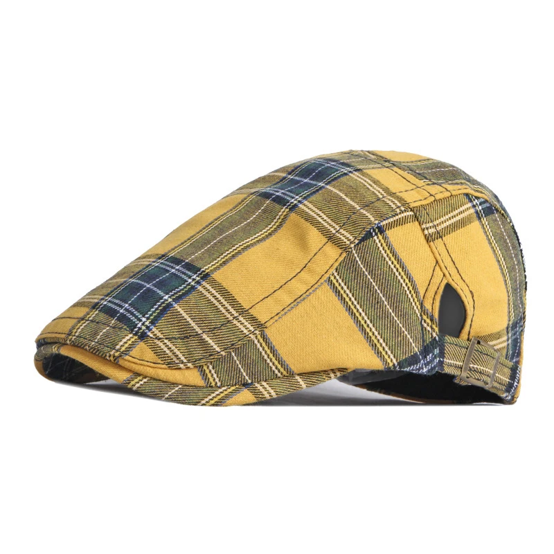 Red Peaky Blinders Plaid Summer Beret Cap Men Spring 55-59cm Adjustable Casual Women's Hat Luxury Brand Men's Caps Accessori