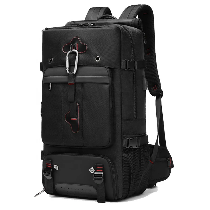 56-75L Mens Travel Bag Suitcase Backpack Large Capacity Luggage Bag Multi-function Waterproof Outdoor Mountaineering Bag Mochila