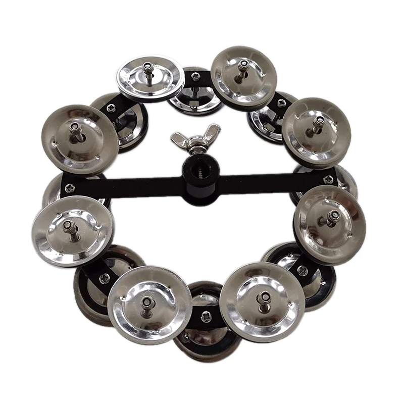 

Musical Kalimba Portable Percussion Hi-Hat Tambourine With Row Alloy Jingles Drum Set Musical Accessories