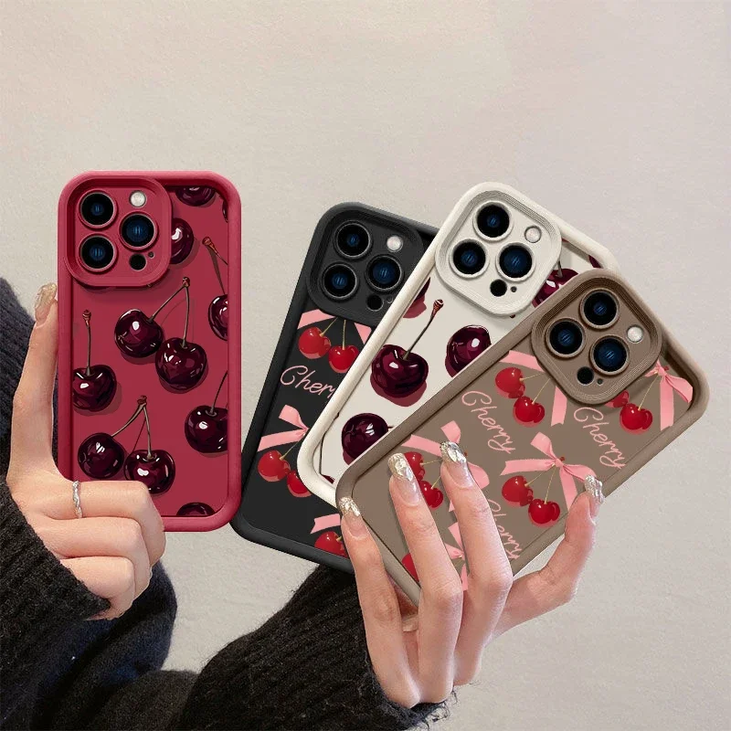 Фото Чехол Retro Wine Red Cherry для OPPO Reno 13F 12F 11F 8 10 11 12 13 14 Pro 5G Reno 7 4G 5 6 Lite A79 A78 A58 A77 A57 A98 A38 A18 №1