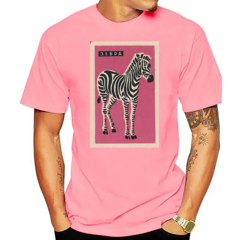 

Zebra - Unique Russian Vintage Poster Horse T Shirt Summer Short Sleeves Cotton