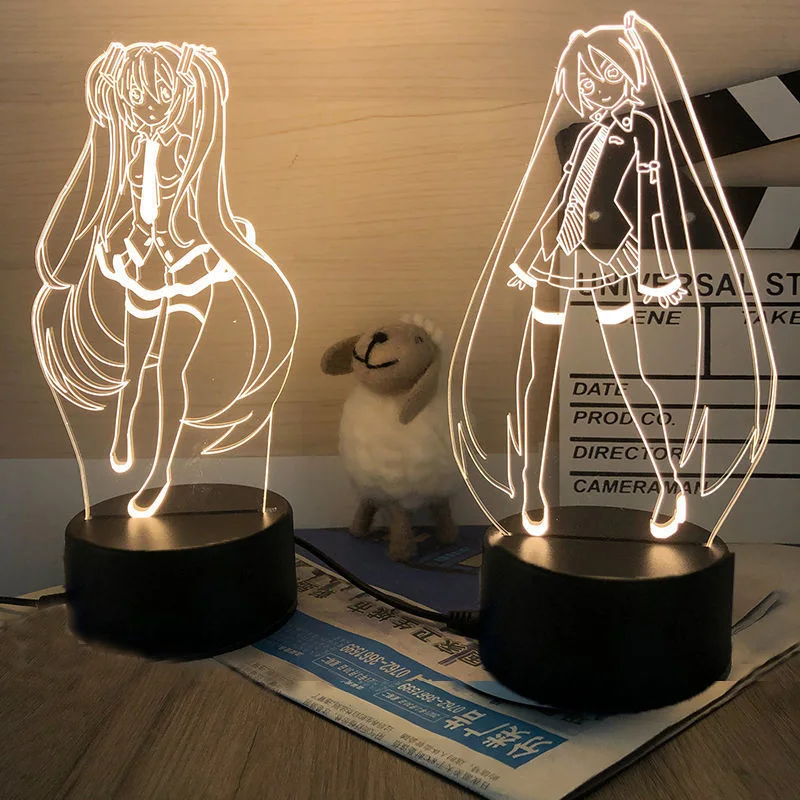 

Hatsune Miku 3D Lamp Acrylic USB LED Night Lights Neon Sign Xmas Christmas Decorations for Home Bedroom Birthday Wedding Gifts