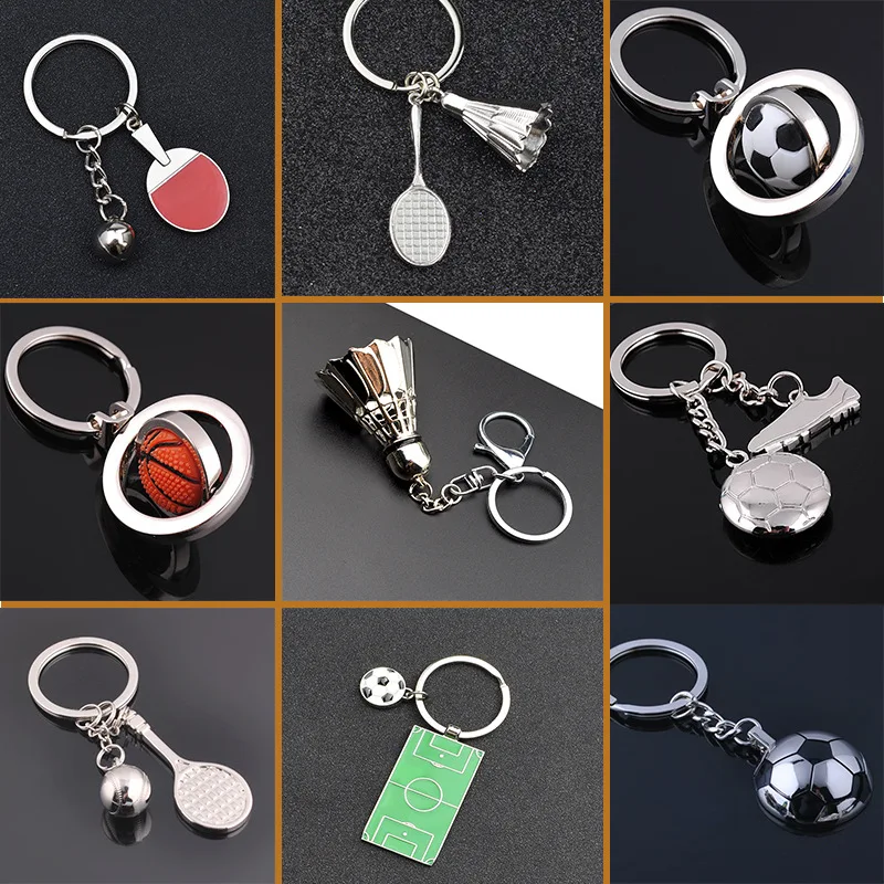 Key Chain Metal Football Key Chain Sports Key Ring Men Bag P