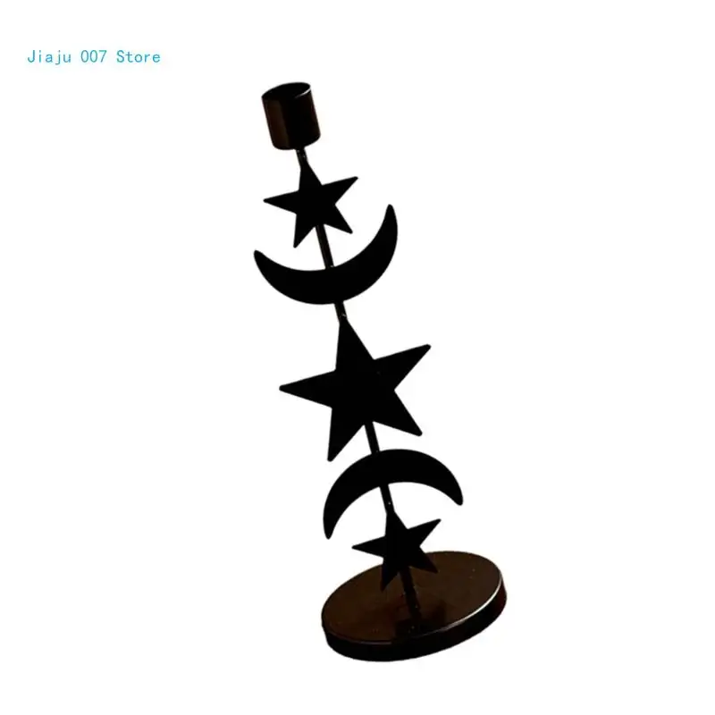 Железный подсвечник с луной и звездой современный декоративный C9GA
