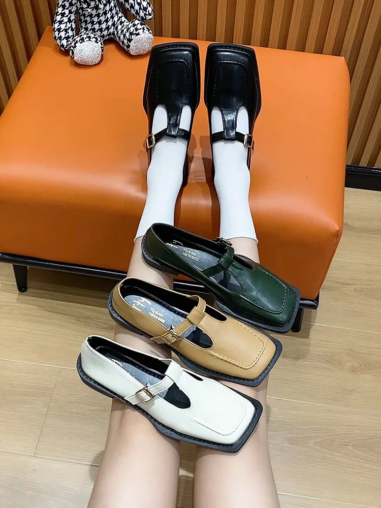 

Anti-Skid Beige Heeled Sandals Flat Summer Shoes Woman All-Match Black Without 2022 New Closed Comfort Girls Clear Back Strap Ca