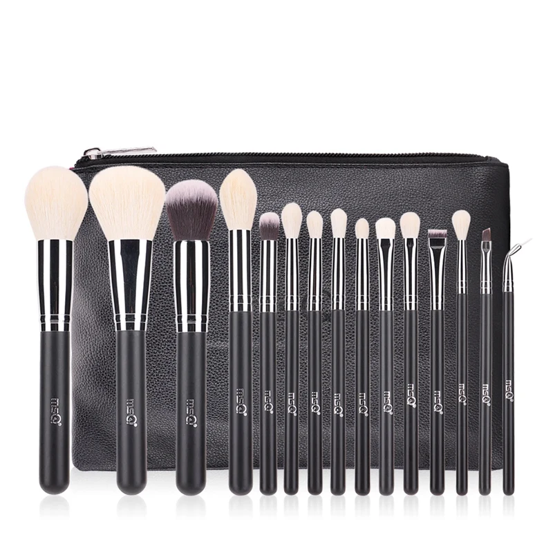 

Msq 15Pcs Pro Makeup Brushes Set Powder Blusher Eyeshadow Blending Make Up Brushes