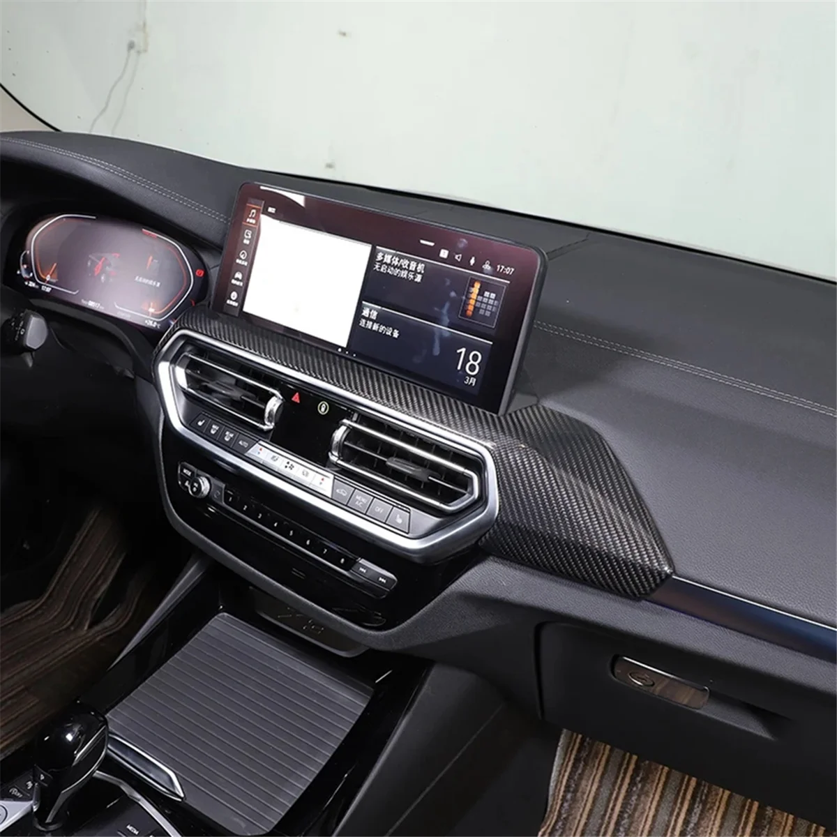 Для BMW X3 X4 G01 G02 2022-2023 LHD Real Dry Carbon Fiber центральное управление вентиляционное