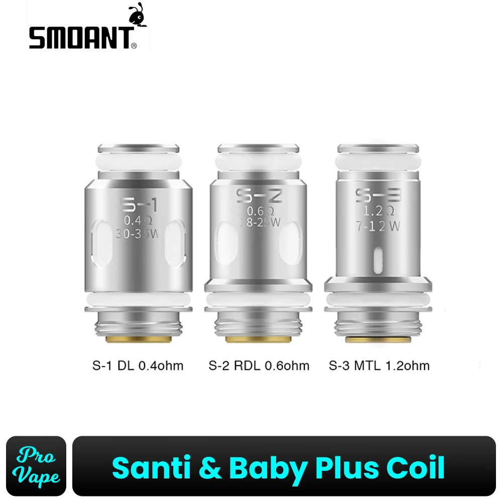 Smoant Santi Coil S-1 0.4ohm / Coil S-2 0.6ohm / Coil S-3 1.2ohm RDL / MTL Charon Baby Plus Coil