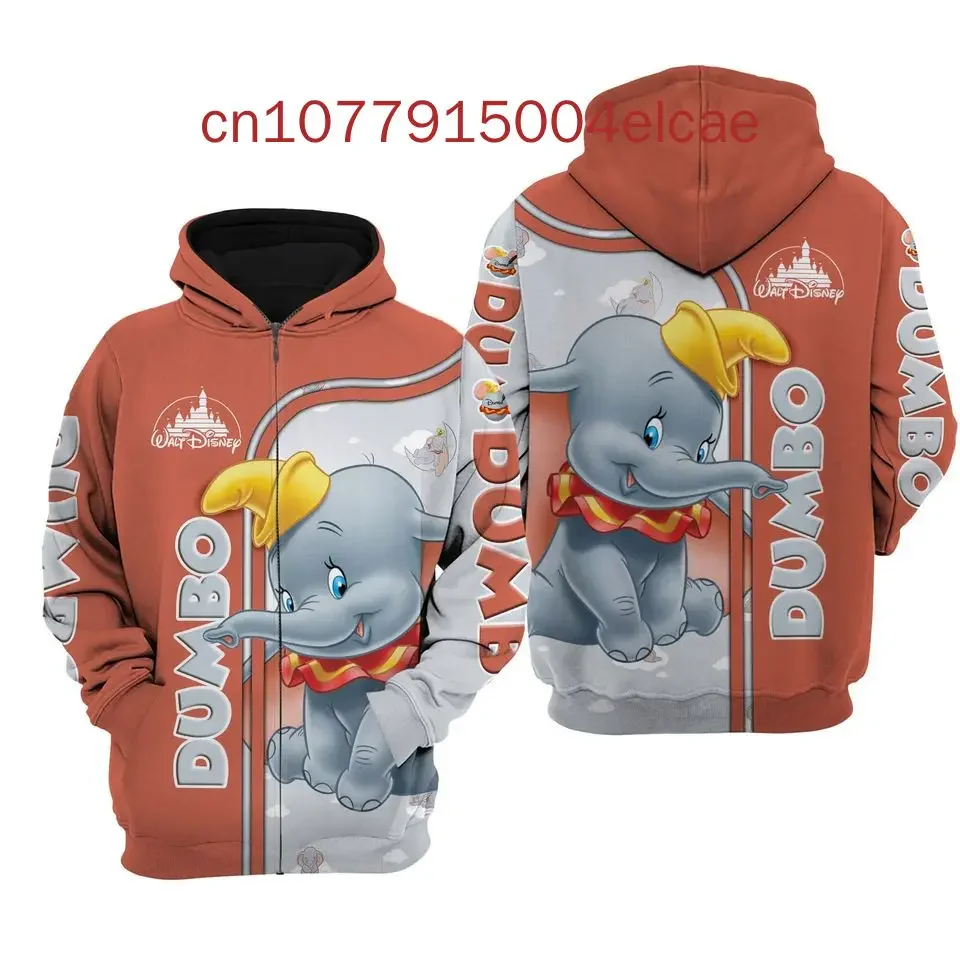 2024 New Disney Dumbo 3D Hoodie Printed Casual Street Harajuku Y2K Men's and Women's Hoods
