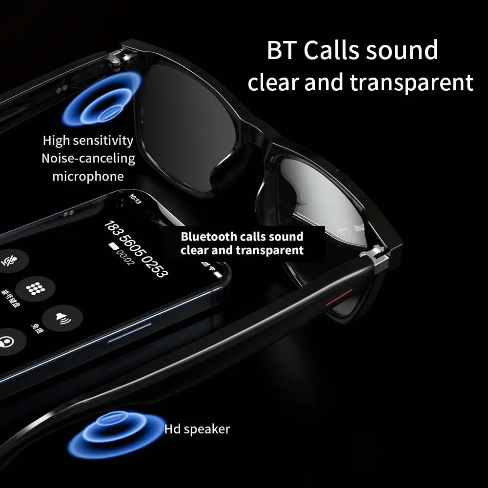 SENBONO умные очки беспроводные Bluetooth наушники для звонков с микрофоном стерео