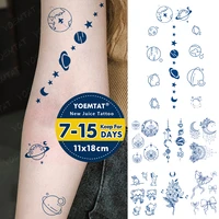 semi permanent waterproof temporary tattoo stickers universe galaxy stars genipin herbal juice lasting ink fake arm wrist tatoo