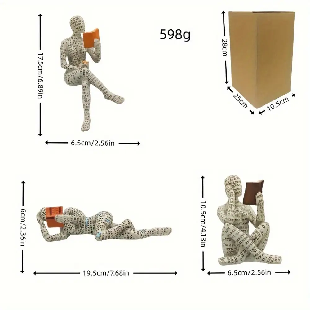 3 шт./компл. украшение для стола аксессуары фигурка чтения из смолы креативный