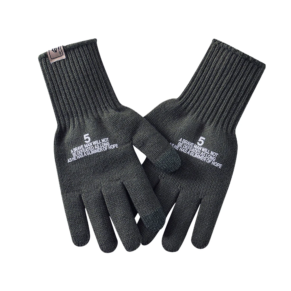 

High Quality For Outdoor Camping Work In Winter;Mens Bike Cycling Gloves Winter Warm Touch Screen Camping Hiking Knitted Gloves