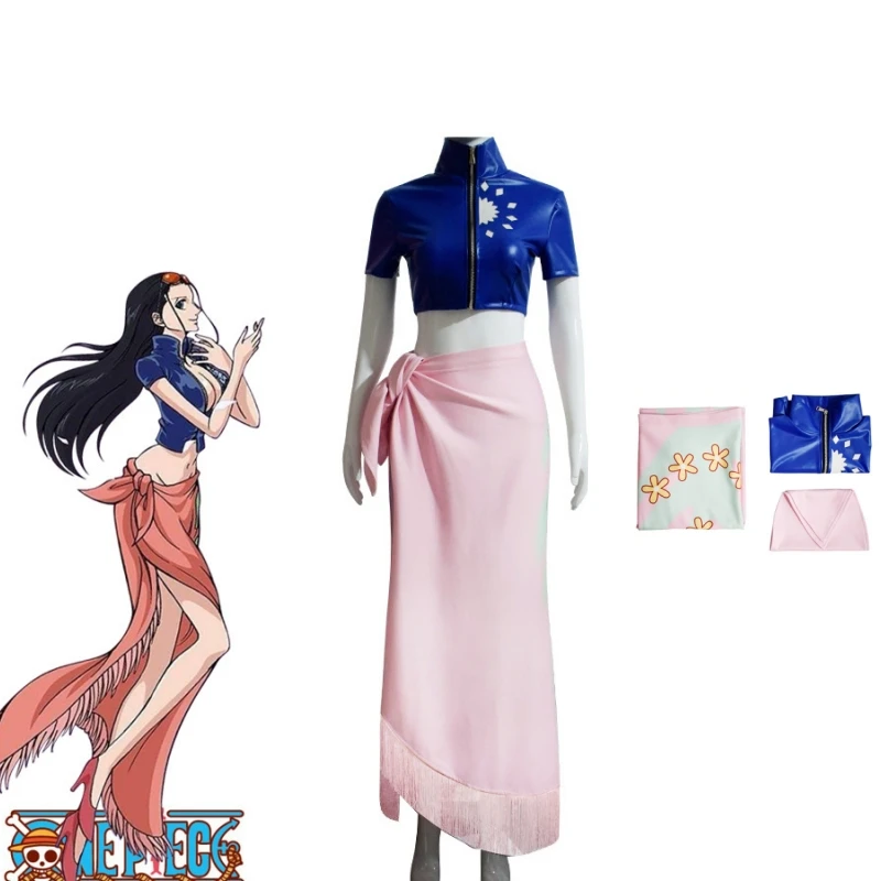 

Nico Robin Carnival Suit Custom Outfit Halloween Christmas Uniform Suits Top and Floral Pattern Wrap Skirt Cosplay For Girl