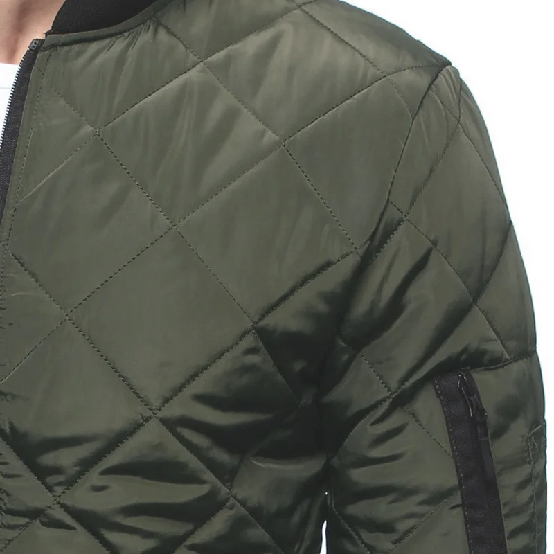 2022 Winter Coat Men's Jacket Windproof Aviator Fashion Casual Collar Spring Autumn Solid Color Quilted Warm Zipper S-3XL Hooded