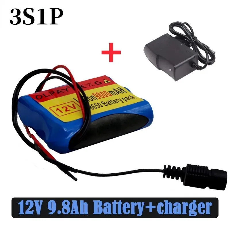 

100%New Original 12V 9800 MAh 3S1P Batterie Au Lithium 18650 Batterie Au Lithium Pack Protection Conseil Rechargeable + Charger