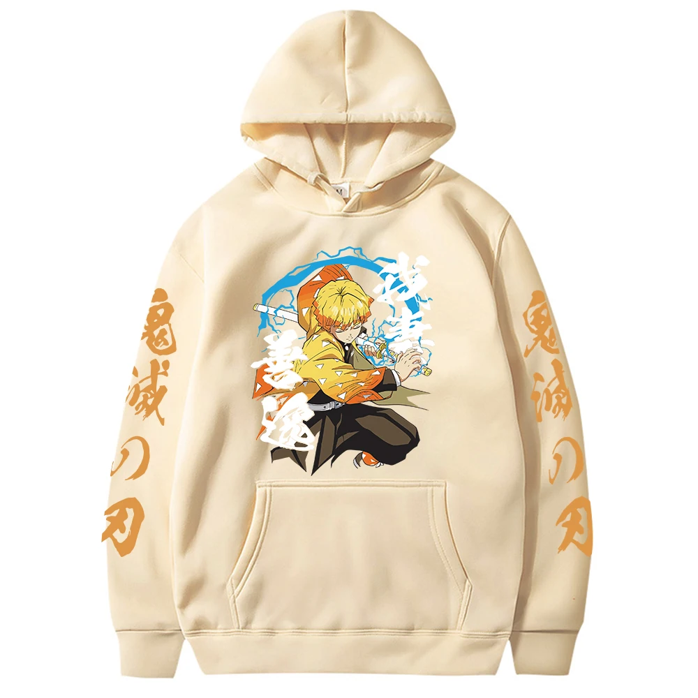 

Novelty Anime Demon Slayer Hoodie Men Women Sweatshirts Agatsuma Zenitsu cosplay costume Boy girls Pullovers Tops Kids Clothes