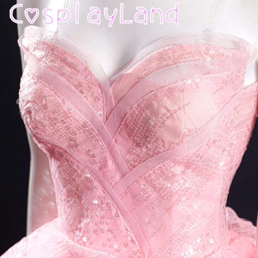 Розовое платье ведьмы Глинды карнавальный костюм красивый женский наряд