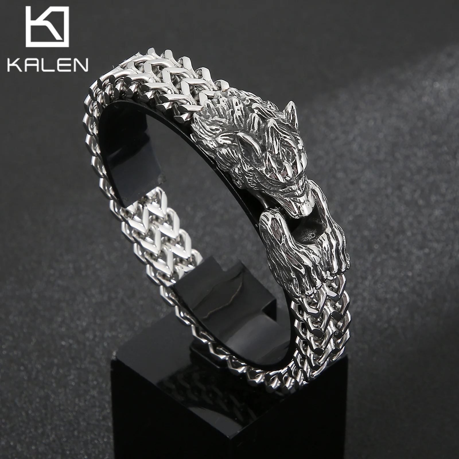 Браслет Wolf с сетчатой цепью 12 мм нержавеющая сталь 316L