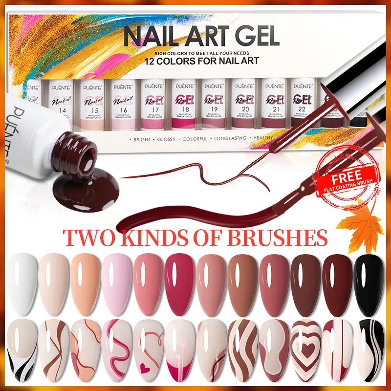 

Осенне-зимний лайнер для дизайна ногтей набор гель-лаков для ногтей 12 цветов Набор гелей для рисования удаляемый замачиванием УФ-гель для с...